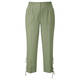 CHALOU KHAKI LINEN CROP TROUSERS