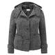 ROF AMO  KNITTED JACKET WITH FUR LINED HOOD