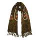 Bijoux khaki embroidered wool SCARF