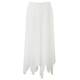 TIA ivory pleated chiffon midi SKIRT