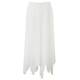 TIA ivory pleated chiffon midi SKIRT