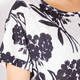 ZAIDA FLORAL PRINT T-SHIRT BLACK AND WHITE