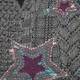 Bijoux charcoal SCARF with embroidered stars