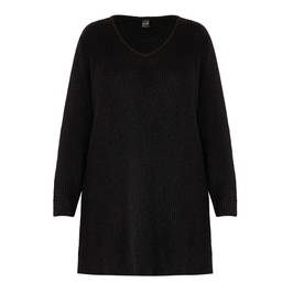YOEK LONG KNITTED TUNIC BLACK - Plus Size Collection