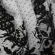 PERSONA Black tulle lace embroidered top