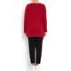 Marina Rinaldi rib front detail red silk SWEATER