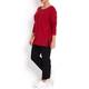 Marina Rinaldi rib front detail red silk SWEATER