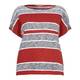 Marina Rinaldi red stripe linen drop shoulder SWEATER