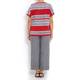 Marina Rinaldi red stripe linen drop shoulder SWEATER