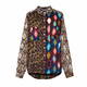 ALEMBIKA ANIMAL AND ABSTRACT PRINT SATIN SHIRT