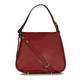 Abro trapeze shape red leather handbag with tassel detail