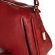 Abro trapeze shape red leather handbag with tassel detail