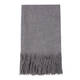 AHMADDY FRINGED PURE CASHMERE SCARF GREY