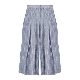 ALEMBIKA PINSTRIPE LINEN CULOTTES - Plus Size Collection