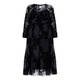 ALEMBIKA LACE SHEER FLOCK PRINT WITH SLIP BLACK