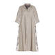ALEMBIKA LINEN PATCHWORK DRESS TAUPE