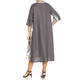 ALEMBIKA LINEN PATCHWORK DRESS TAUPE