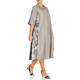 ALEMBIKA LINEN PATCHWORK DRESS TAUPE