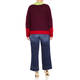 Alembika Colour Block Cardigan Bordeaux