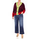 Alembika Colour Block Cardigan Bordeaux