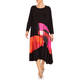 Alembika Jersey Contrast Dress Black and Magenta