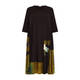Alembika Jersey Contrast Dress Black and Olive