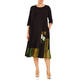 Alembika Jersey Contrast Dress Black and Olive