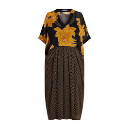Alembika Chiffon Dress Black and Gold - Plus Size Collection