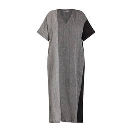 Alembika Striped Linen Dress Grey - Plus Size Collection