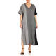 Alembika Striped Linen Dress Grey