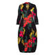 Alembika Jersey Floral Print Tulip Dress Black