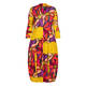 Alembika Jersey Floral Print Tulip Dress Yellow