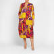 Alembika Jersey Floral Print Tulip Dress Yellow