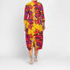 Alembika Jersey Floral Print Tulip Dress Yellow