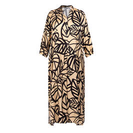 Alembika Abstract Print Dress Gold - Plus Size Collection
