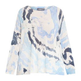 Alembika Linen Blend Sweater Blue  - Plus Size Collection