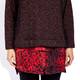 ALEMBIKA SWEATER WITH SHIRT HEM RED