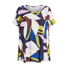 Alembika Abstract Print A-Line Top Multicolour - Plus Size Collection