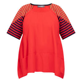 Alembika Short Sleeve Tunic Red  - Plus Size Collection