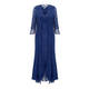 Ann Balon blue embroidered sequined dress and coat outfit