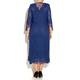 Ann Balon blue embroidered sequined dress and coat outfit