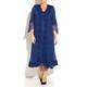 Ann Balon blue embroidered sequined dress and coat outfit