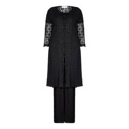 ANN BALON black lace Jacket, top & trousers outfit - Plus Size Collection