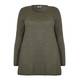 APRICO OLIVE GREEN KNITTED TUNIC WITH GOLD STUDS EMBELLISHMENT