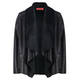 Beige faux shearling black jacket