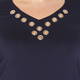 BEIGE LABEL NAVY EYELET TOP