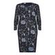 BASLER SKY BLUE AND NAVY JACQUARD DRESS