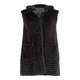 BASLER CHARCOAL FUR REVERSIBLE KNIT GILET WITH HOOD