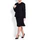 BASLER BLACK LUREX TEXTURED JACKET WITH RUFFLE DETAIL