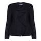 BASLER BLACK LUREX TEXTURED JACKET WITH RUFFLE DETAIL